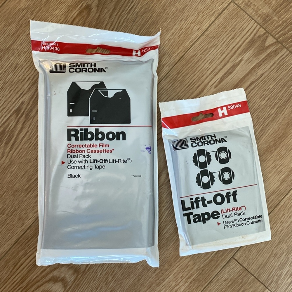 Dual Packs Smith-Corona Ribbon & Lift-off Tape New Old Stock